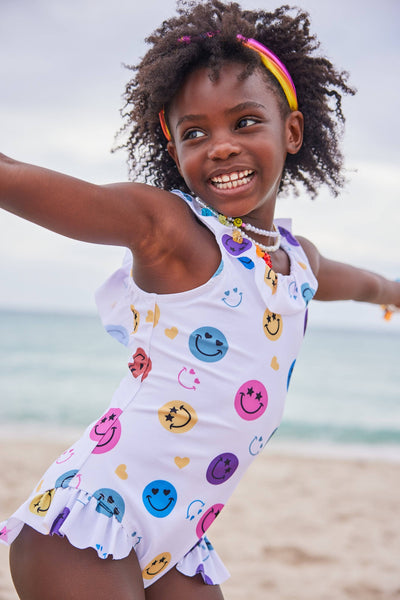 Lola + The Boys Swimwear Smiley Ruffle Swimsuit