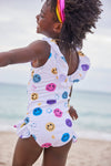 Lola + The Boys Swimwear Smiley Ruffle Swimsuit