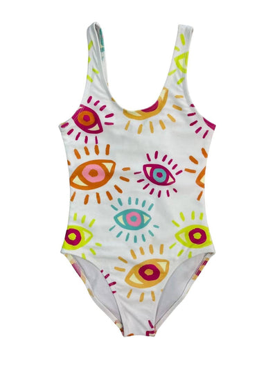 Lola + The Boys Swimwear Adult Small Women’s Rainbow Evil Eye Swimsuit