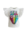 Lola + The Boys Tees Girl Power Ruffle Top