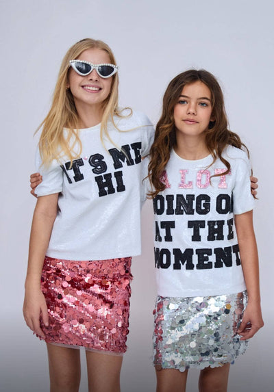 Lola + The Boys Tops A Lot Going On Sequin T-shirt