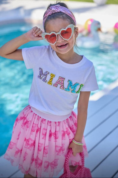 Lola + The Boys Tops Crystal Miami T-shirt