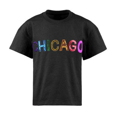 exclude-new-arriv Tops Black / 2 Sequin Chicago T-shirt