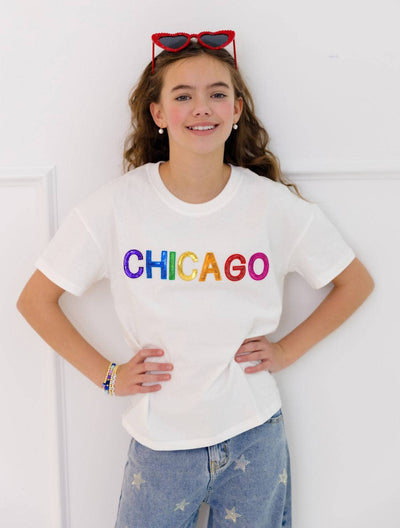 lola-spring Tops Sequin Chicago T-shirt