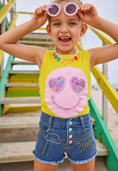 Lola + The Boys Tops Sunshine Emoji Tank