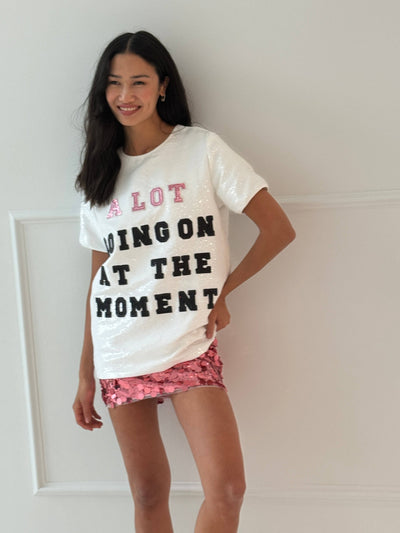 Lola + The Boys Tops Women's A Lot Going On Sequin T-shirt