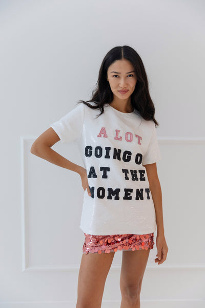 Lola + The Boys Tops Women's A Lot Going On Sequin T-shirt