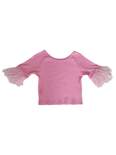 Lola + The Boys Tops Small Women's Lola Feather Baby Tee