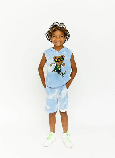 Lola + The Boys Varsity Bear Tie Dye Hoodie Set