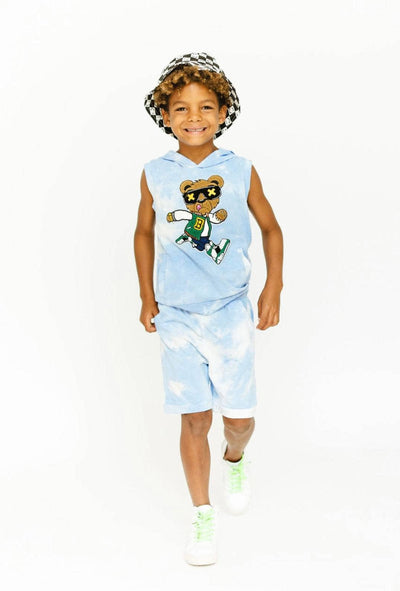 Lola + The Boys Varsity Bear Tie Dye Hoodie Set