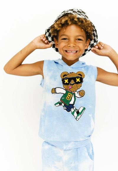 Lola + The Boys Varsity Bear Tie Dye Hoodie Set