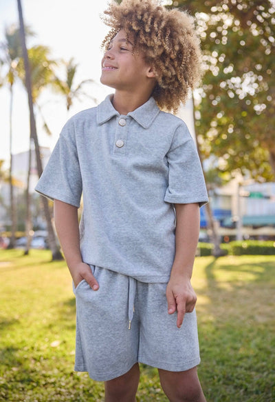 lola-spring Velour Boys Beach Set