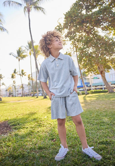 lola-spring Velour Boys Beach Set