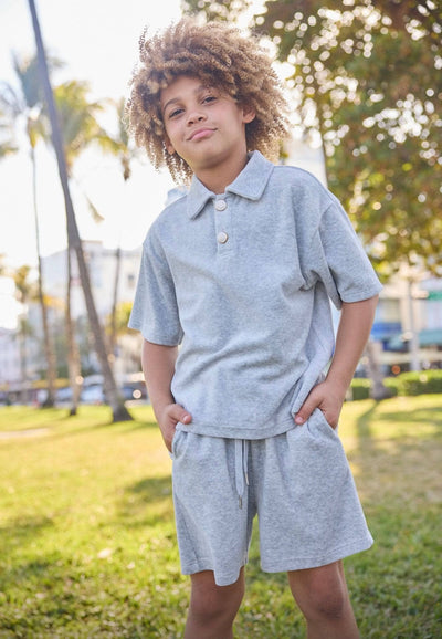 lola-spring Velour Boys Beach Set