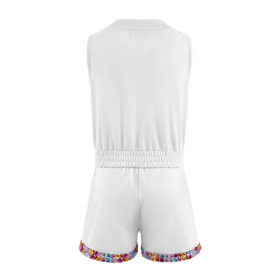 Lola + The Boys White Rainbow Gems Short Set