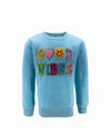 Lola + The Boys Women's Crystal GOOD VIBES Sweatshirt