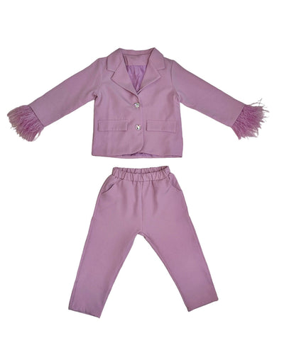 Lola + The Boys Women’s Feather Trims Suit