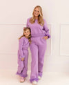 exclude-fall Women's Lavender Feather Athletic Set