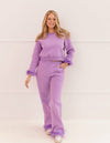 exclude-fall Women's Lavender Feather Athletic Set