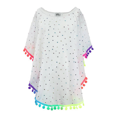 Lola + The Boys S/M Women's Rainbow Crystal Coverup