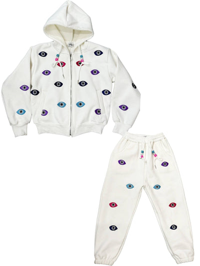 Lola + The Boys Women’s Rainbow Evil Eye Jogger Set