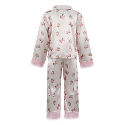 Lola + The Boys Women's Strawberry Dream Satin Set