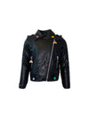 Lola + The Boys Womens Women's Crystal Rain Leather Jacket