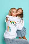 Lola + The Boys Womens Women's Good Vibes Rainbow Hoodie