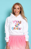 Lola + The Boys Womens Women's You Are The Greatest Cropped Hoodie