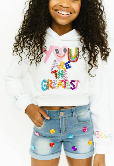 Lola + The Boys You Are The Greatest Cropped Hoodie