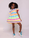 Lola + The Boys Zig Zag Rainbow Sequin Dress