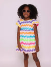 Lola + The Boys Zig Zag Rainbow Sequin Dress