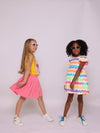 Lola + The Boys Zig Zag Rainbow Sequin Dress