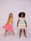 Lola + The Boys Zig Zag Rainbow Sequin Dress