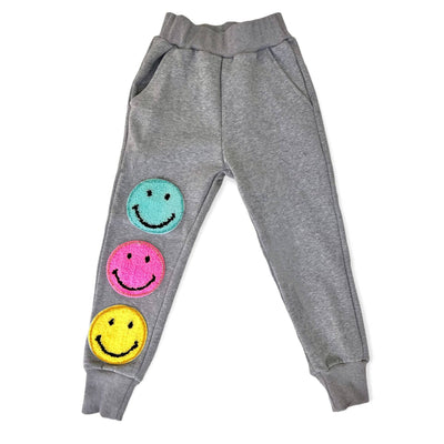 Lola + The Boys 3 Emoji joggers gray