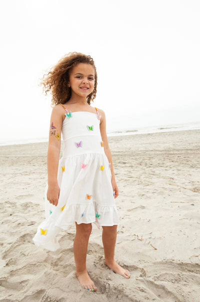 Lola + The Boys 3D Rainbow Butterfly High Low Dress