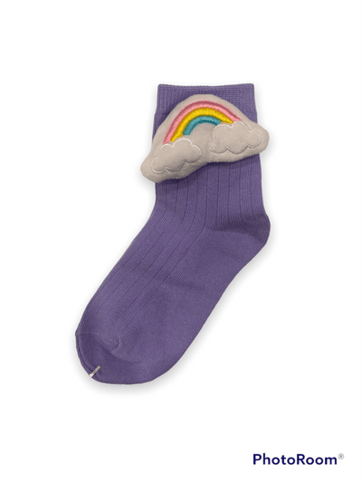 Lola + The Boys LAVENDER 3D RAINBOW SOCKS