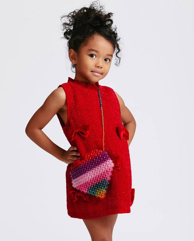 Lola & The Boys Accessories Rainbow Beaded Heart Purse