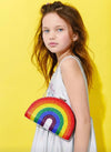 Lola + The Boys Accessories Crystal Encrusted Rainbow Clutch