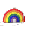 Lola + The Boys Accessories Crystal Encrusted Rainbow Clutch - PREORDER