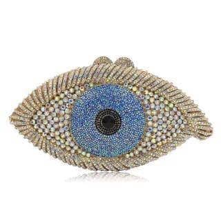 Lola + The Boys Accessories Crystal Evil eye clutch