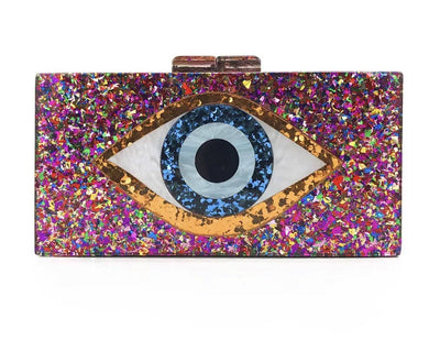 Lola + The Boys Accessories Evil Eye Acrylic Clutch