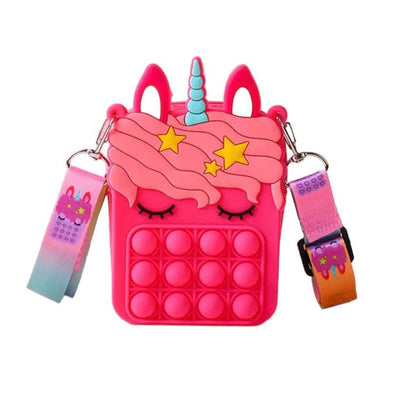 Lola & The Boys Accessories Hot Pink Unicorn Fidget Crossbody Purse