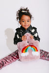 Lola + The Boys Accessories pink Fuzzy Rainbow Purse