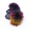 Lola & The Boys Accessories Rainbow Fox Fur Slides