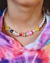 Lola + The Boys Accessories Smiley Pearl Chain Choker