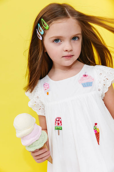 Lola + The Boys All About Beaded Ice Cream Ruffle Dress