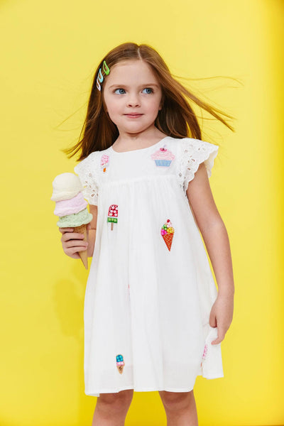 Lola + The Boys All About Beaded Ice Cream Ruffle Dress