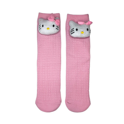 Lola + The Boys Kitty /pink Animal knee socks