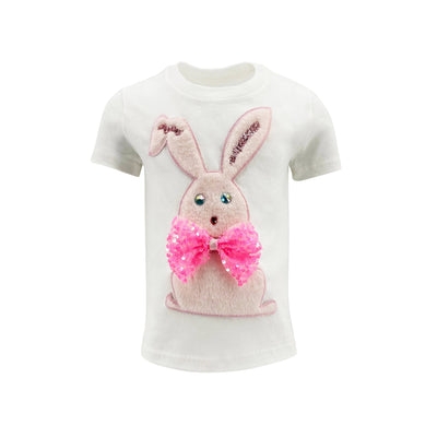 Lola + The Boys Beaded Bunny Bow Tshirt